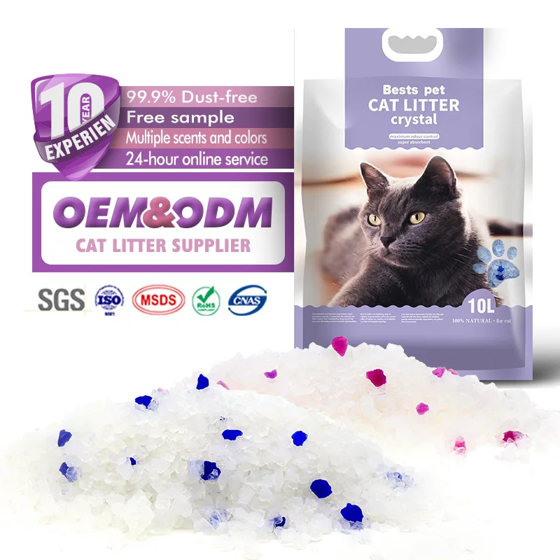 Deodorizing and dust-free large particle silica gel cat litter crystal silica cat litter 5L