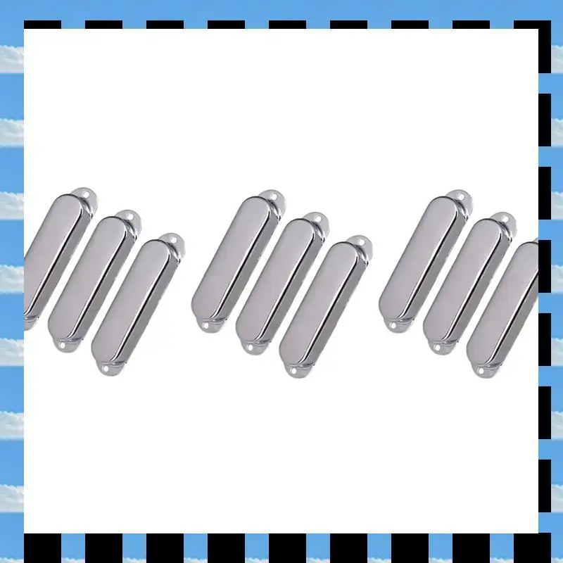 ABME 9Pcs Chrome Metal Sealed ST Strat Guitar Pickup Covers 3 Closed Single Coil Pickup Cover For Stratocaster