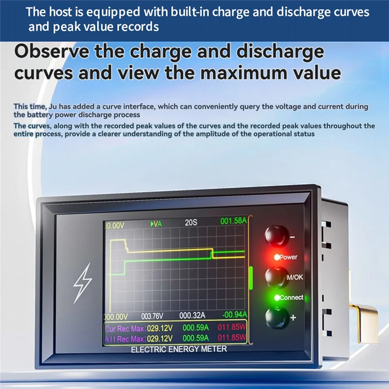 ABKQ-DT20W 0-420V Tuya Wifi Smart Lithium Battery Capacity Detection Tester DC Current Voltage Coulomb Power Meter
