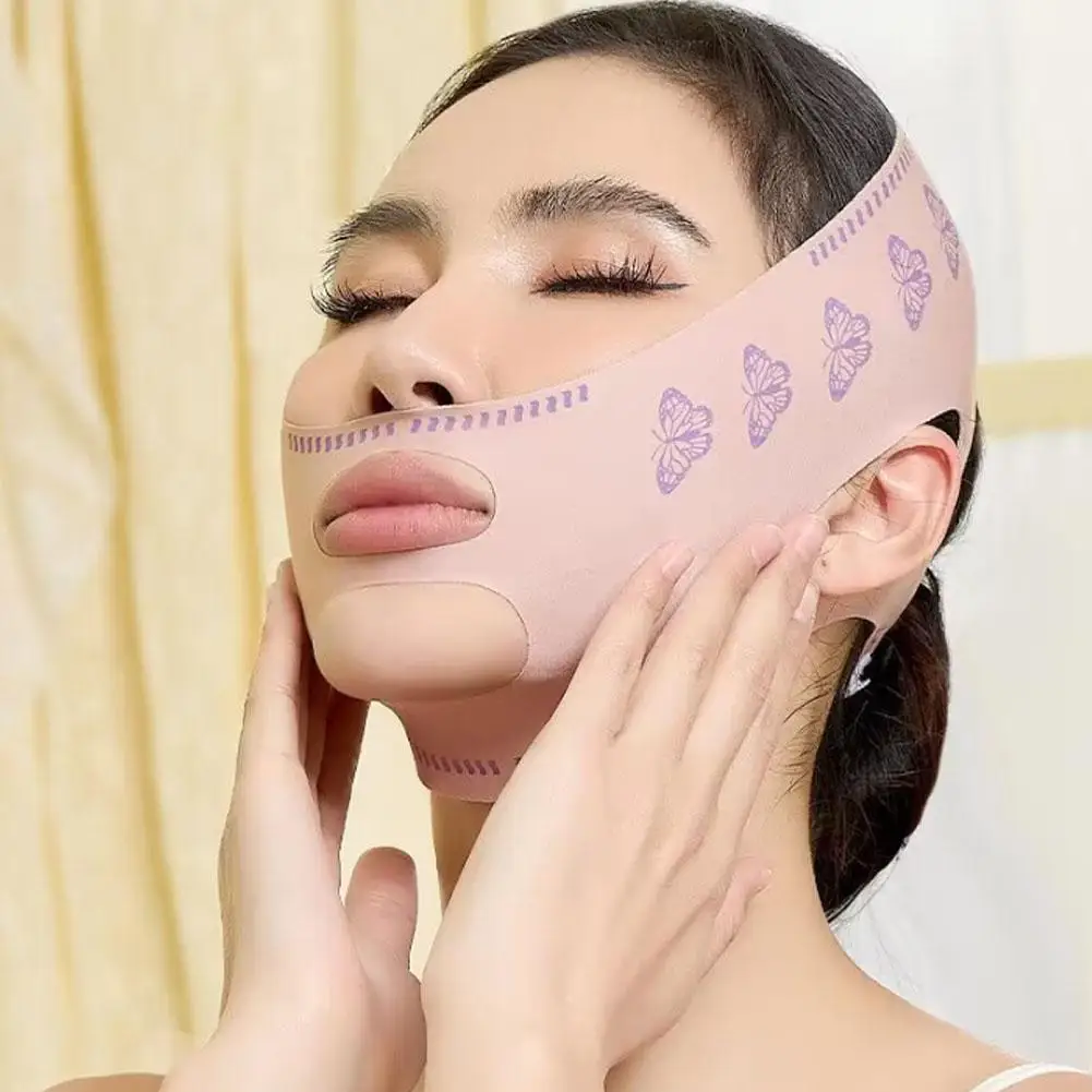 Banda facial en V transpirable, mascarilla facial delgada para Realce de mejillas, Reduce la papada doble, vendaje moldeador de línea en V,