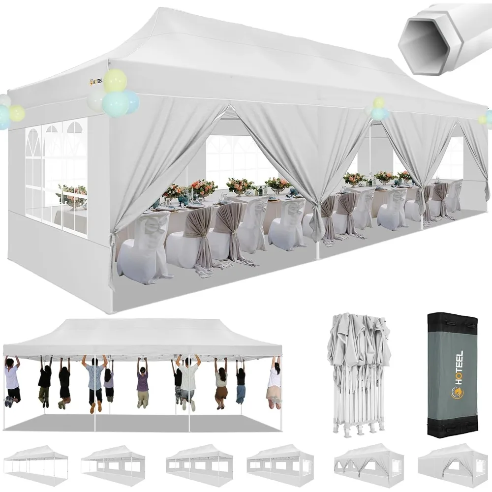 

Party Tent, 10x30 with Walls, Pop Up Canopy Tents for Parties, with Thickened Metal Frame & Installation Manual, Party Tent