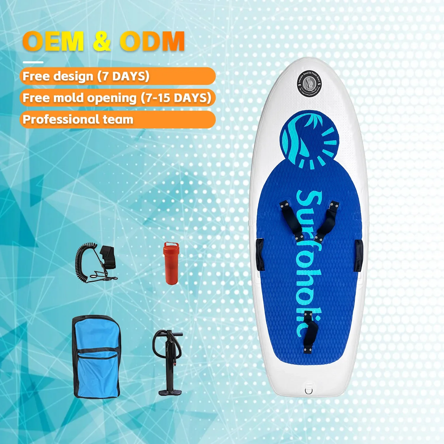 2026 Hot Sale Unisex 110L 140L Reinforced PVC Hydrofoil Board Beginner Inflatable Surfing Wing Foil Board Wire Drawing Material