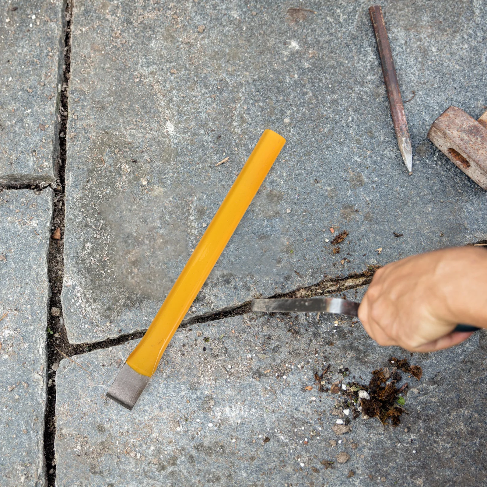 

Stone Masonry Chisel Heavy Duty Flat Tip For Concrete Brick Metalworking Handheld Carving Tool Portable Diy Engraving