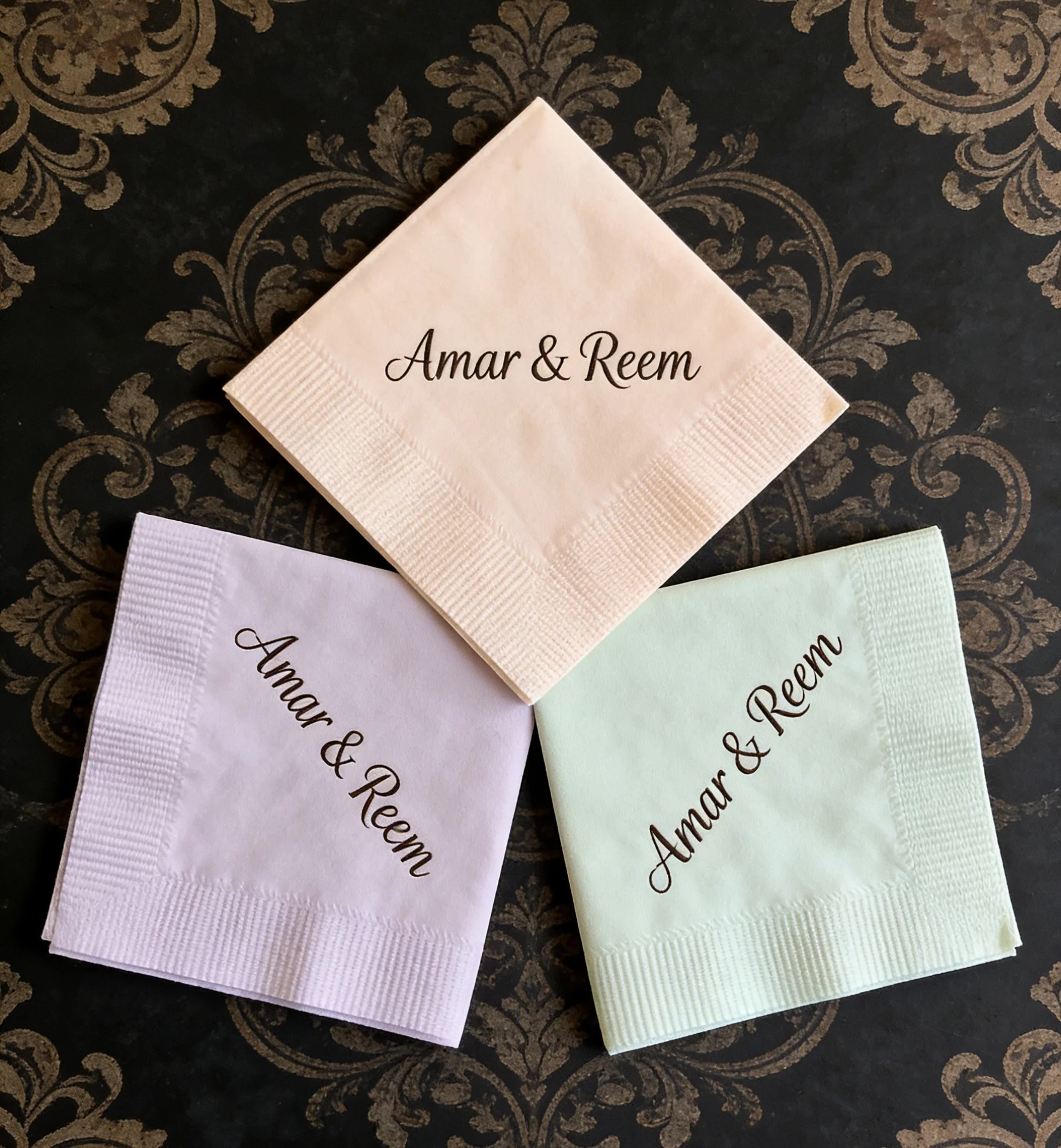 

50 шт. салфеток с индивидуальной печатью, персонализированный текст и логотип для свадеб, бранчей, коктейльных вечеринок и декора