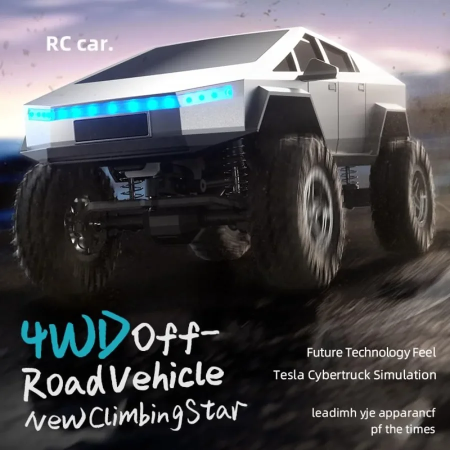 RC Cyber Truck Car 1:18 Remote Control Car for Adult 4WD High Speed Off-Road Waterproof Monster RC Car 2.4GHz Red Remote Contro