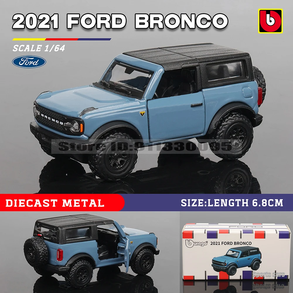 Bburago 1: 64 Porsche 911 GT2 RS 2020 Mustang GT500 Bronco Car Model Series Children\'s Christmas Gift Toy Boy Ferrari