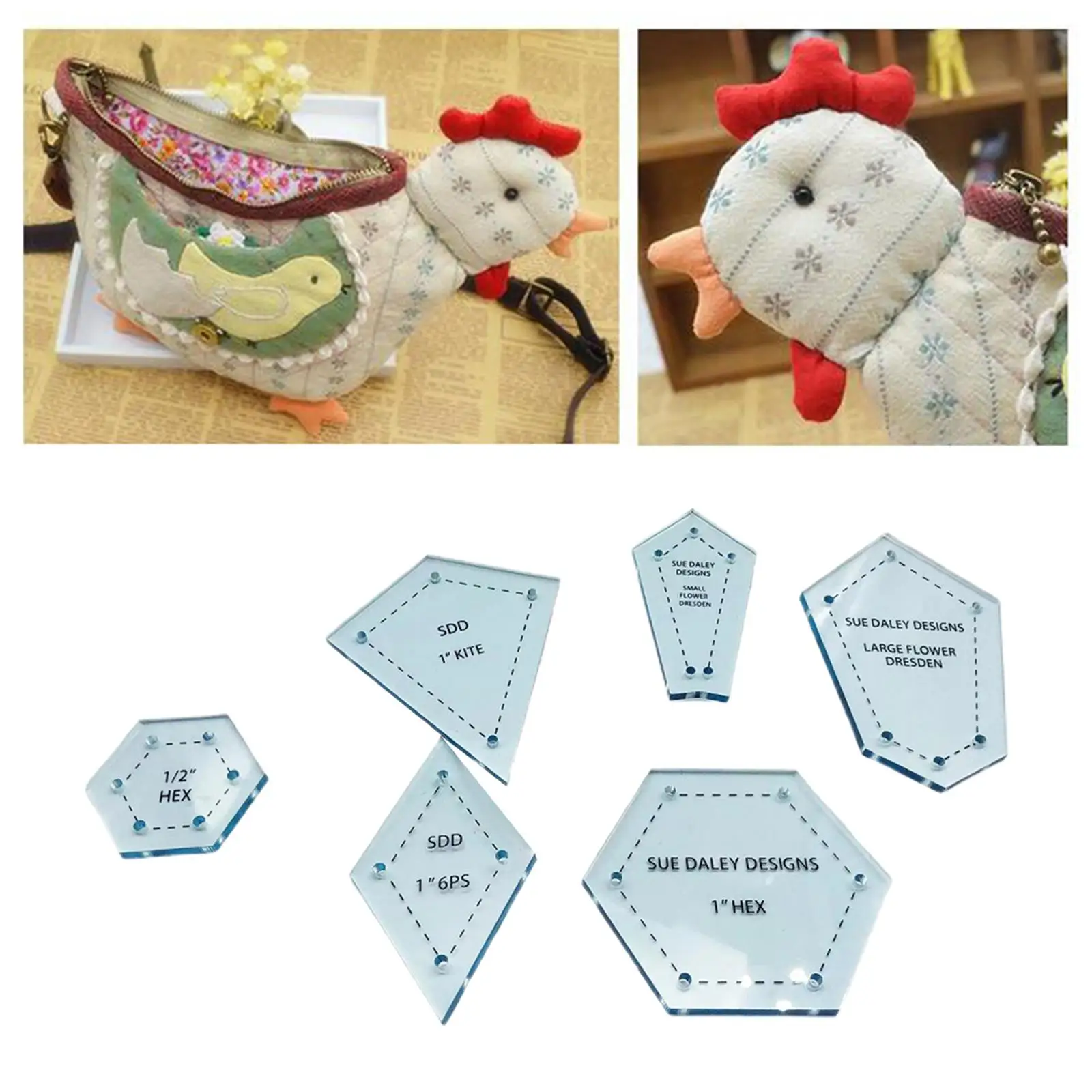 

Acrylic Quilting Templates Rulers Patchwork Sewing Stencil Kit for Hand Sewing and Quilt Crafting