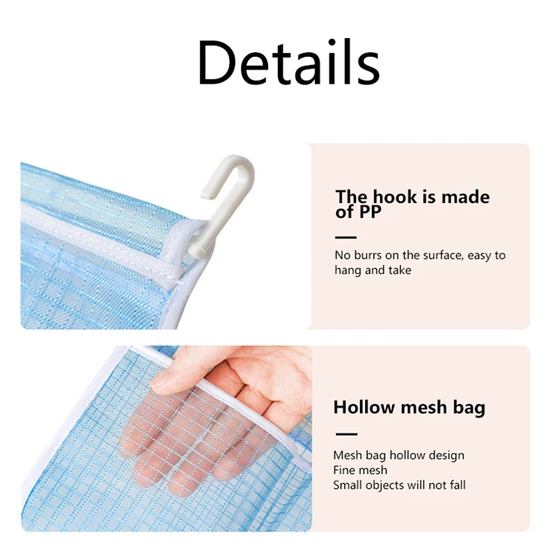 Double Compartment Mesh Bag Sundries Classification Refrigerator Hanging Bag Milti-purpose Seasoning Bag Storage Bag Organizer