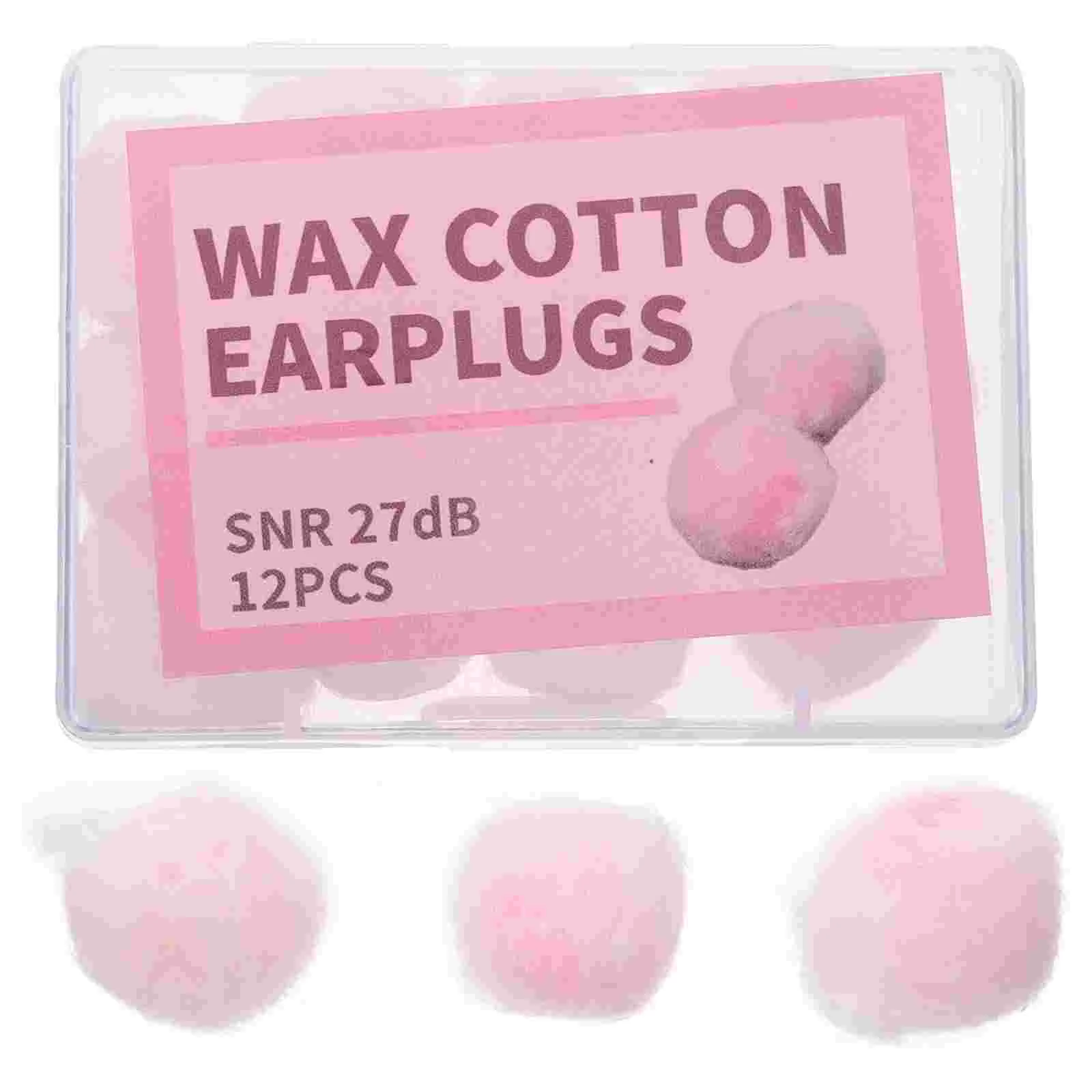 

12 Pcs Wax Cotton Earplugs Noise Cancelling Earbuds Invisible for Reduction Paraffin