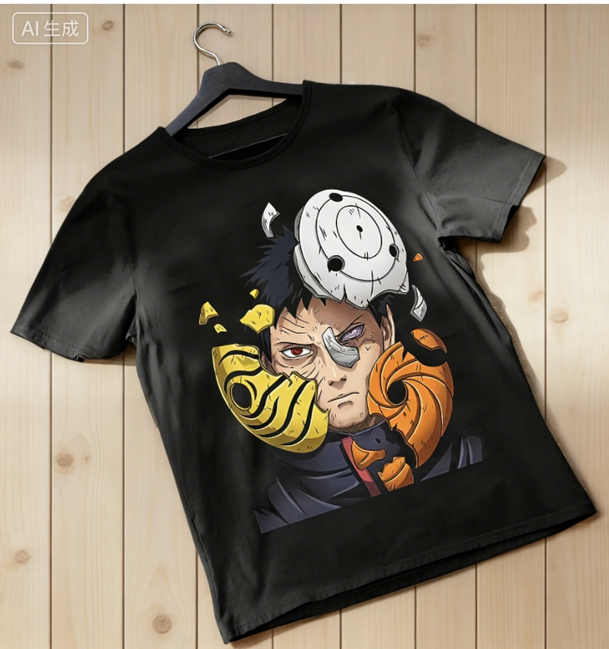 Obito Uchiha Shirt   Sharingan Rinnegan Mask Vintage Shirt Anime Shippuden 2026 New Cotton Summer Tshirt for Men  and Women