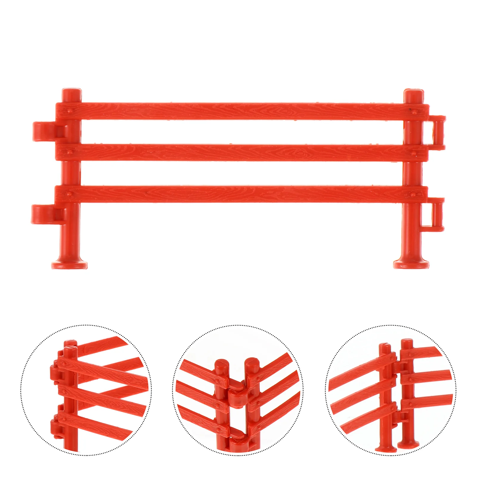 

50 Pcs Toys Scene Fence Mini Scenery Layout Props Fences for Animals Red Plastic Micro Landscape Accessories