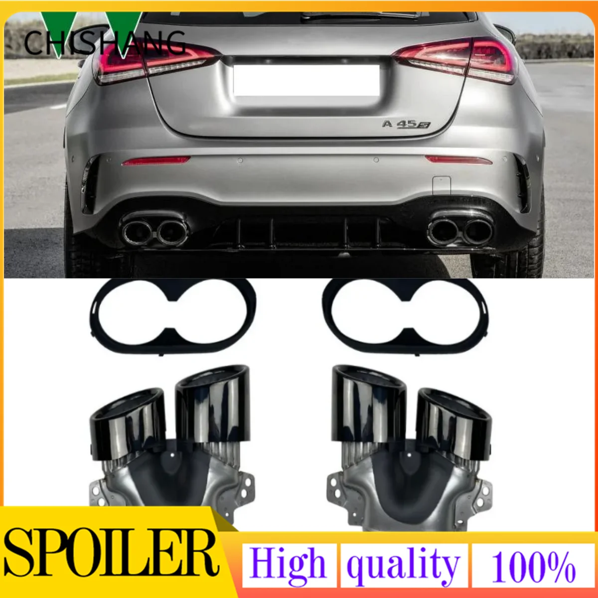 

Rear Bumper Turbo Muffler Exhaust Tips Pipe Exits For Mercedes Benz W177 A35 C118 CLA35 X247 GLB35 A45S AMG Refitting 2020+