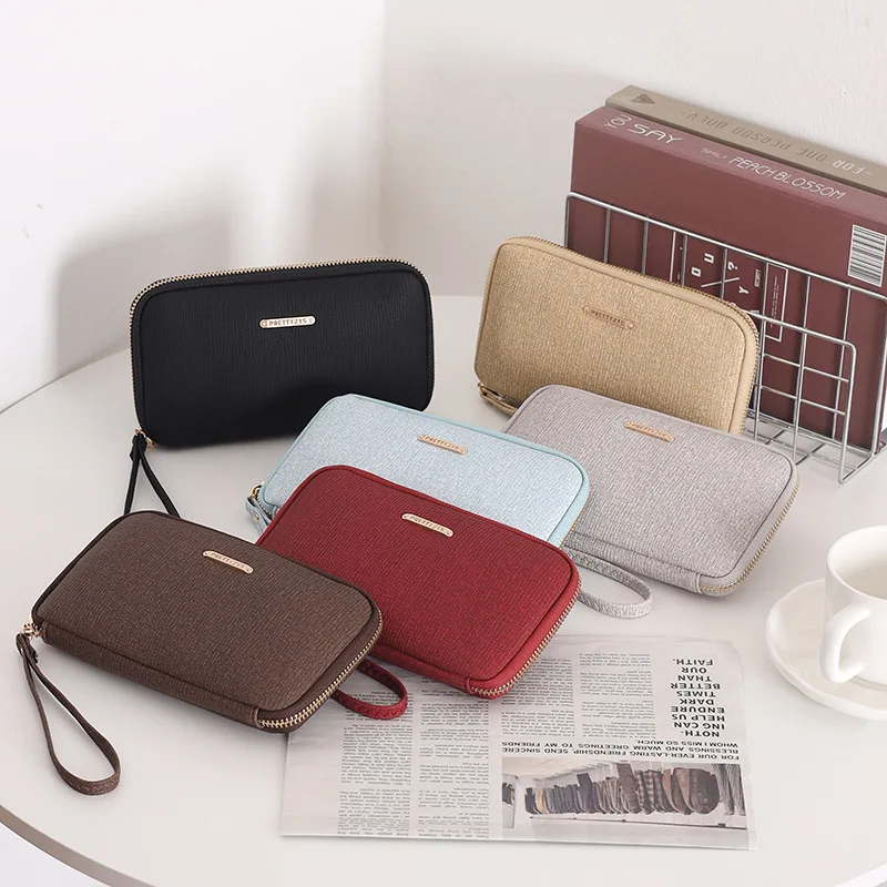 

Женский кошелек из искусственной кожи с несколькими отделениями на молнии, большая вместимость, портативный паспорт, хранилище для мобильного телефона, ручная сумка