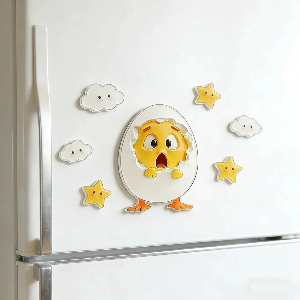 

Mini Resin Chick Refrigerator Sticker DIY 2D Creative Fridge Magnets Funny Animal Chick Fridge Stickers Kitchen