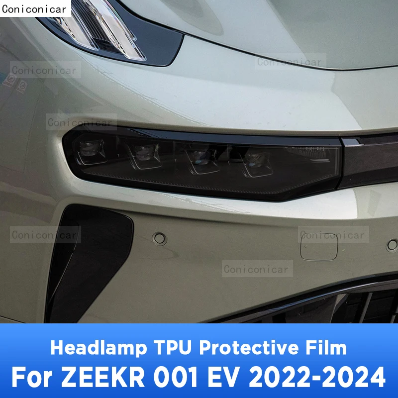 

For ZEEKR 001 EV 2022 2023 2024 Car Exterior Headlight Anti-scratch Front Lamp Tint TPU Protective Film Cover Repair Accessories