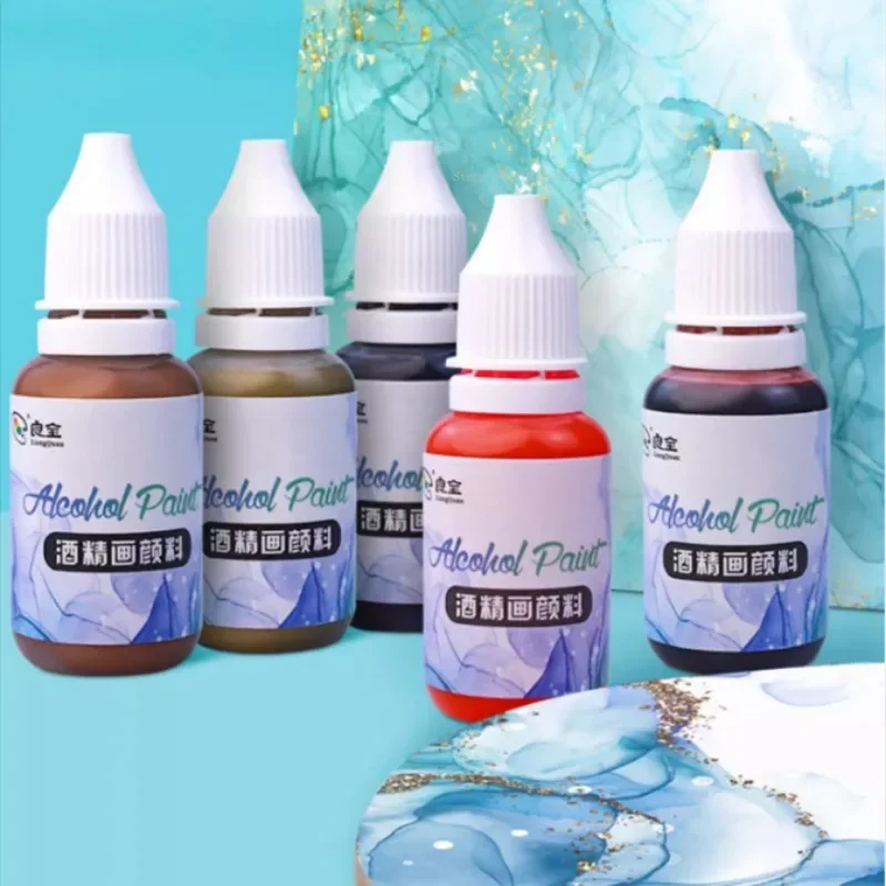 25 Color 15ml Alcohol Ink Painting Pigment Creative Fluid Painting Art Watercolor Pigment Artist Ink Painting Creation Materials