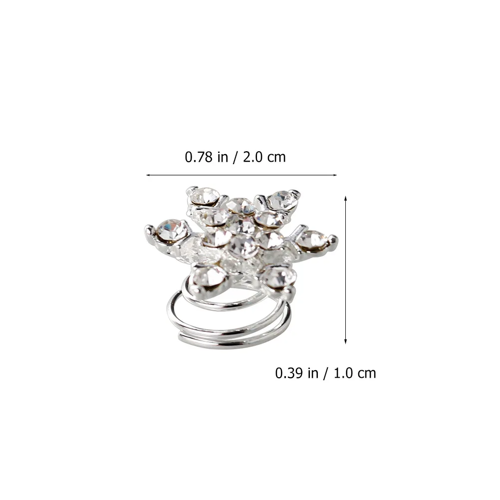 

20Pcs Alloy Snowflake Bridal Hairpin Rhinestone Spiral Hair Coils Twists Bridesmaid Wedding Party Accessory Snowflake Hair Coils