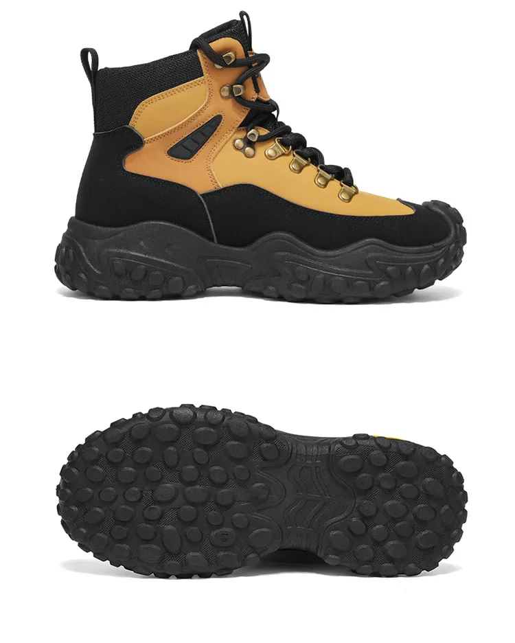 Herren-Outdoor-High-Top-Stiefel mit Dicken Sohlen, Hervorragender Griffigkeit, Besonders Geeignet für Bergsteigen und Wandern | Freizeitstiefel | Bergsteigerausrüstung und Campingausrüstung – Detail 25