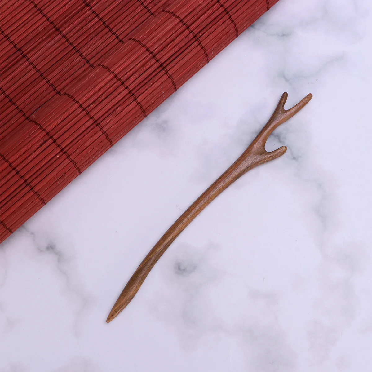 

2pcs Wooden Hairpin Vintage Handmade Ethnic Style Hair Clasp Lightweight Durable Retro Natural Print Elegant Headdress For