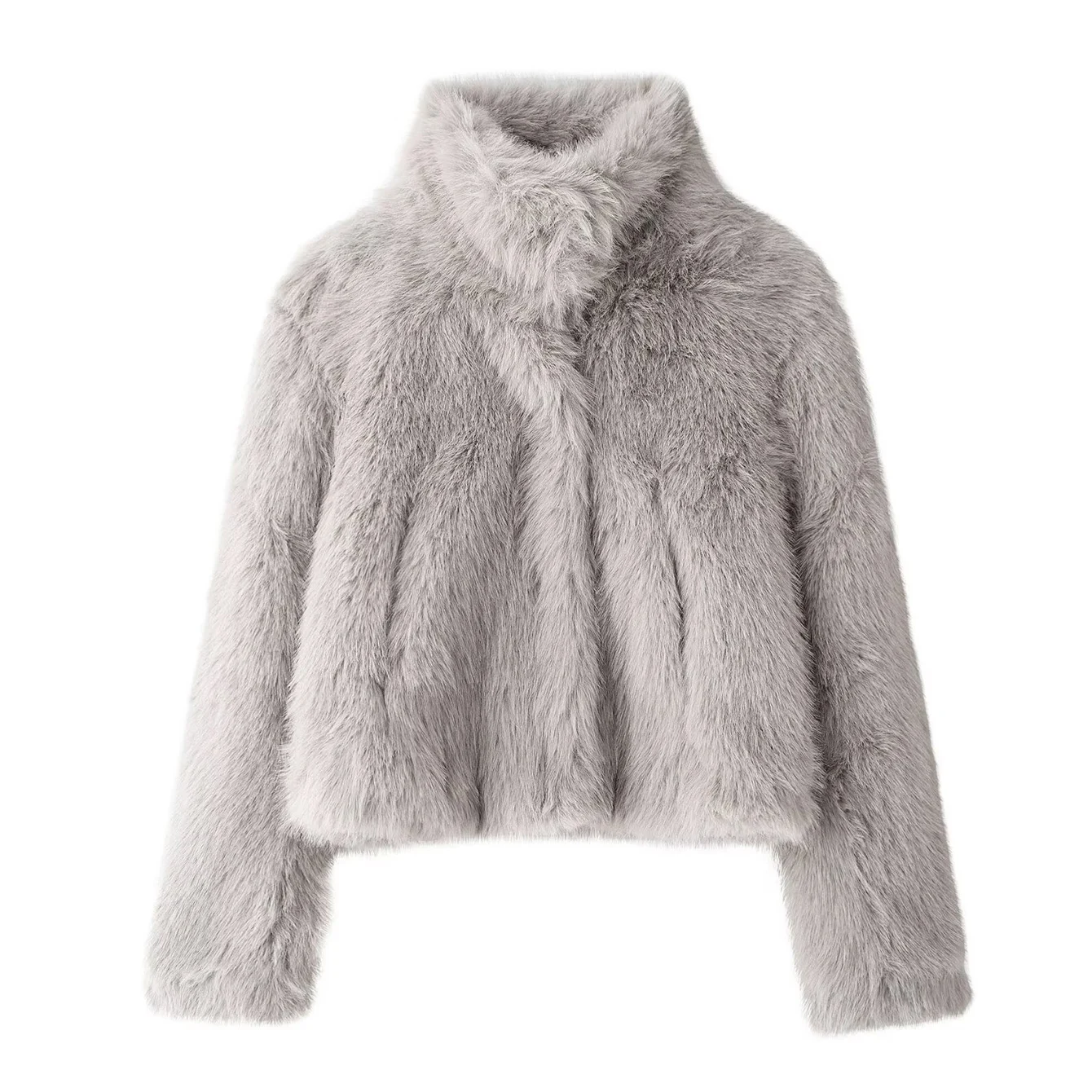 Taop&Za women's clothing 2024 autumn and winter new jacket, artificial fur effect, thick and warm short jacket, coat