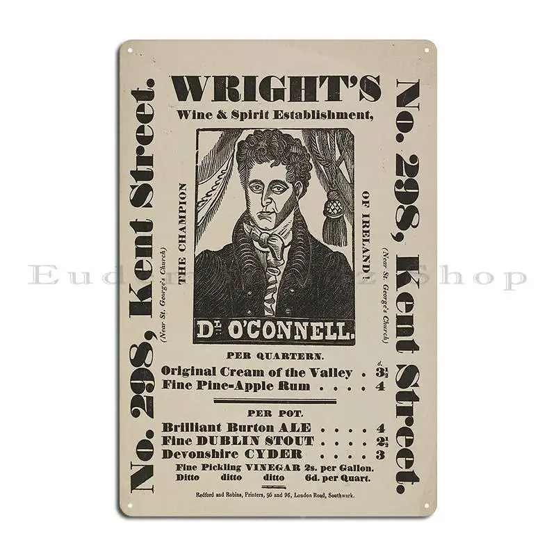 Wright S Wine And Spirit Establishment Metal Plaque Poster Printing Cinema Wall Vintage Garage Tin Sign Poster