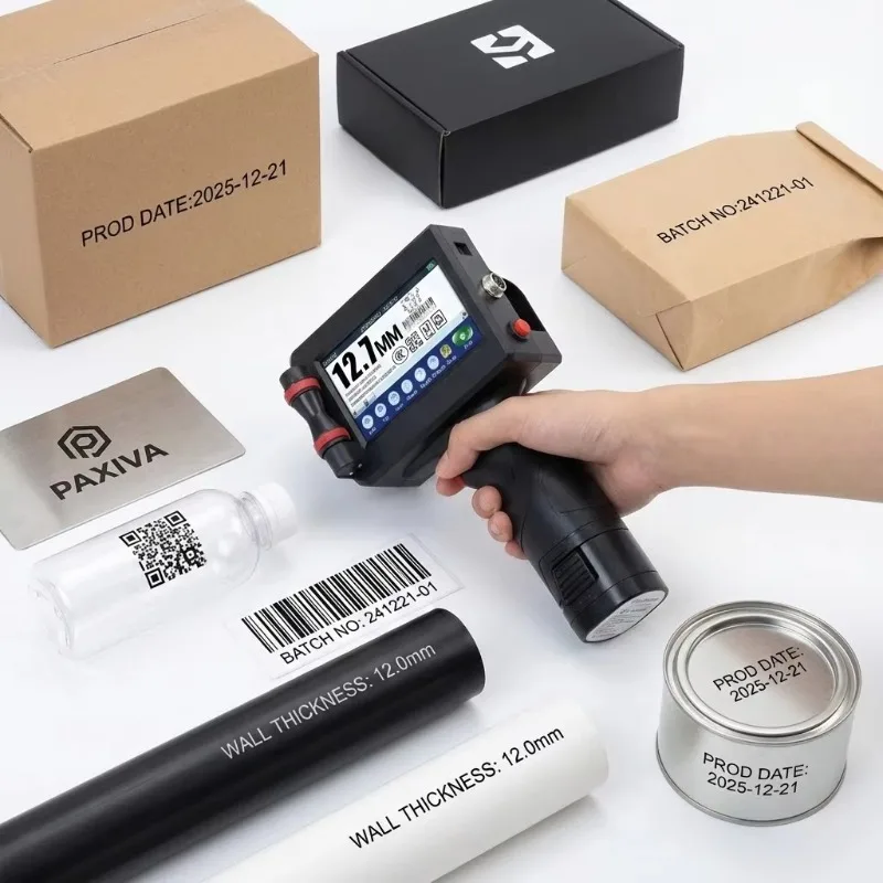 Industrial 12.7mm Barcode Expiration Date Coder With Cartridge for Card PVC Plastic Bag Logo Date Packaging Marking
