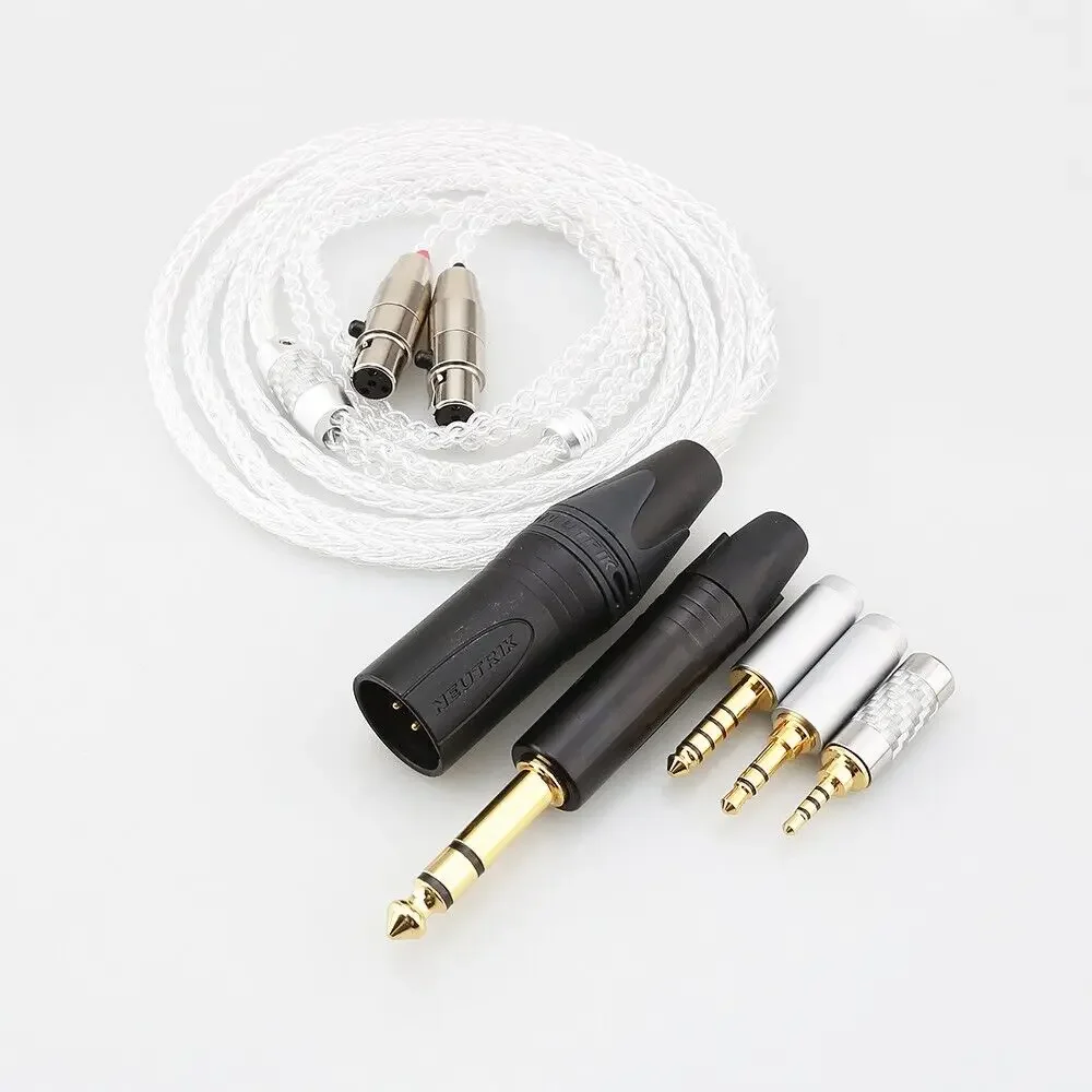 

High Quality HIFI 8 Core 99% 7n Pure Silver Earphone Cable For Audeze LCD-3 LCD-2 LCD-X LCD-XC LCD-4z LCD-MX4 Headphone