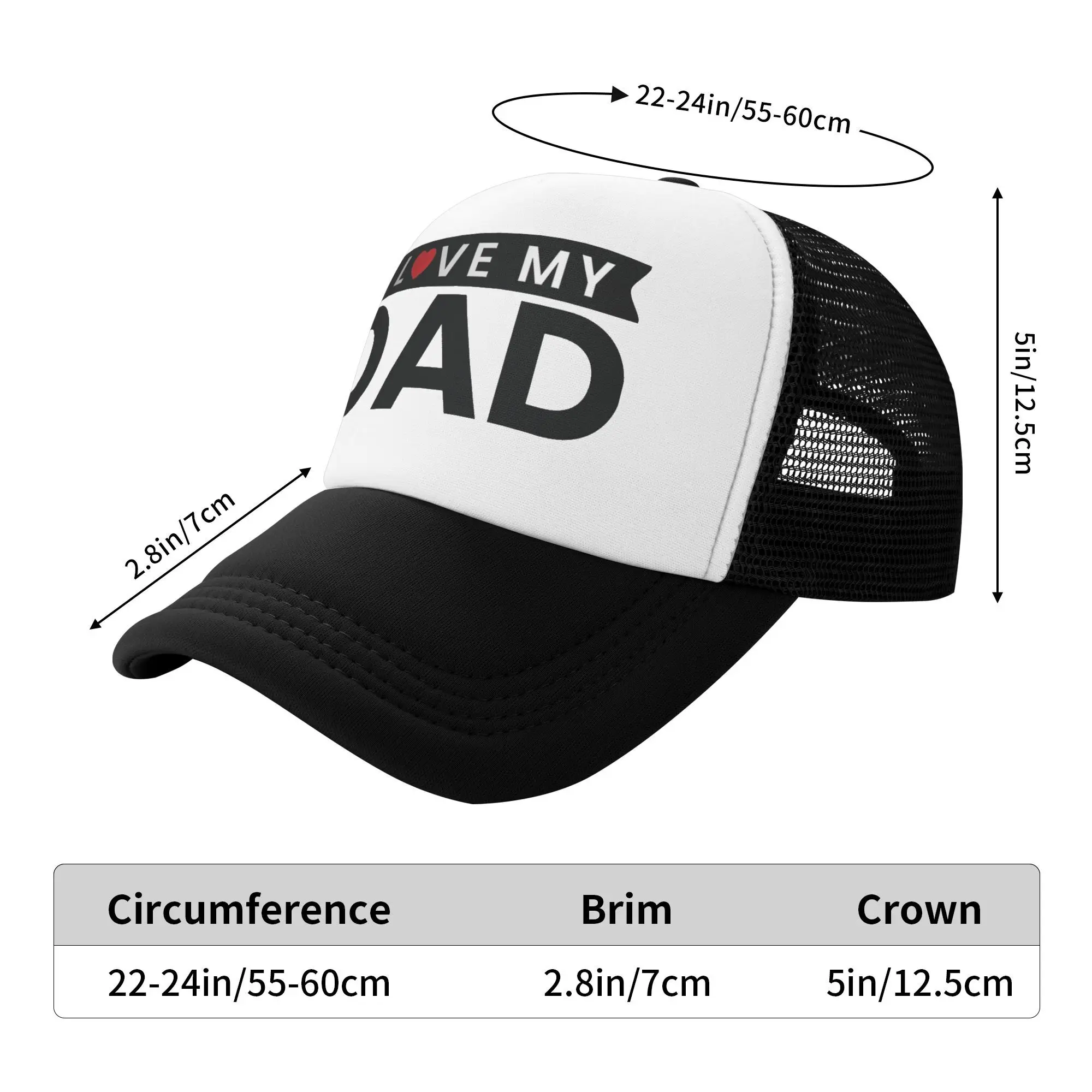 Amo mio papà Regali per la festa del papà Cappello da camionista in schiuma a rete Robusto berretto snapback con retro in rete traspirante regolabile per abbigliamento casual
