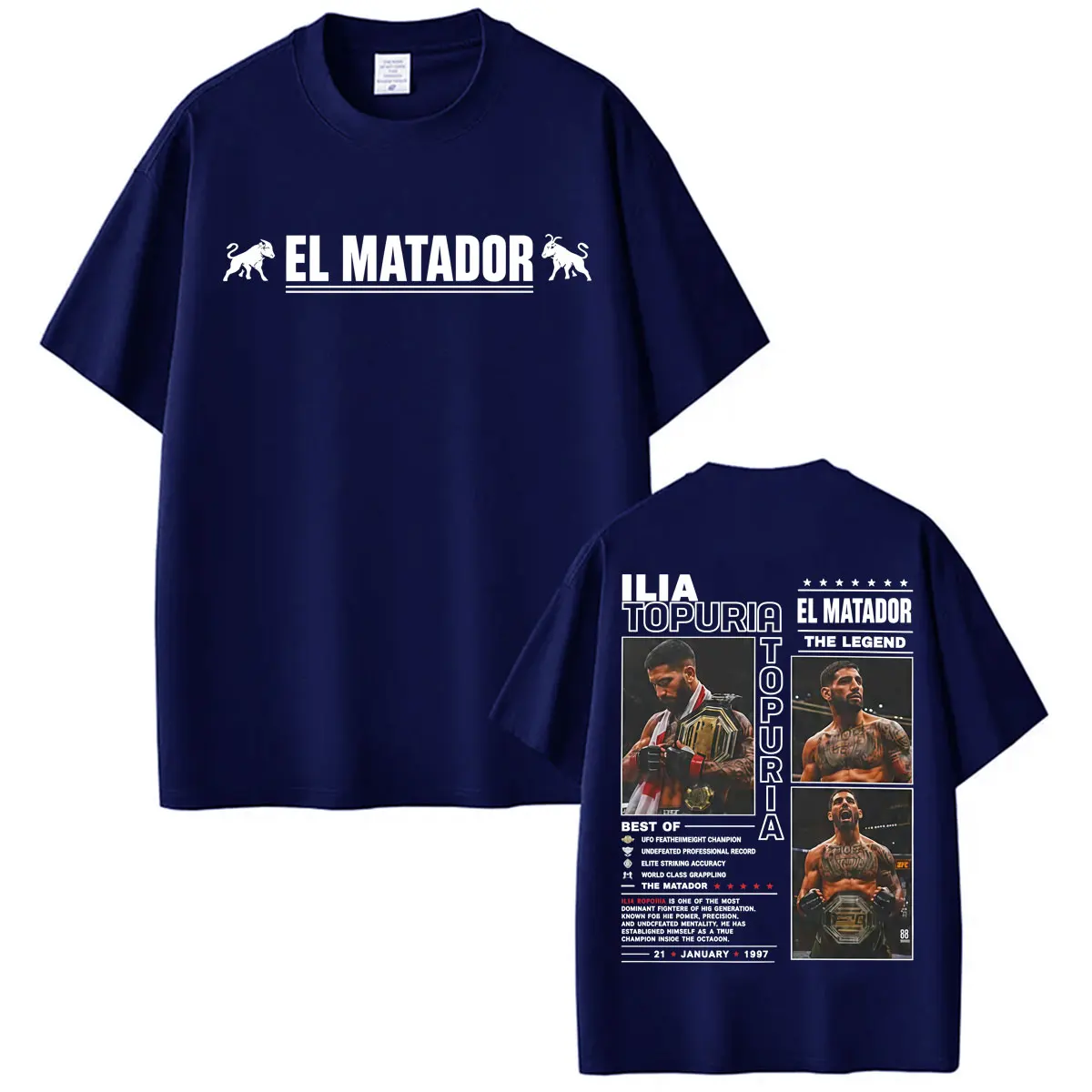 The Legend El Matador Ilia Topuria Fan Gifts T-shirts Men Women Classic Violence Aesthetic T Shirt 100% Cotton Oversized T-shirt