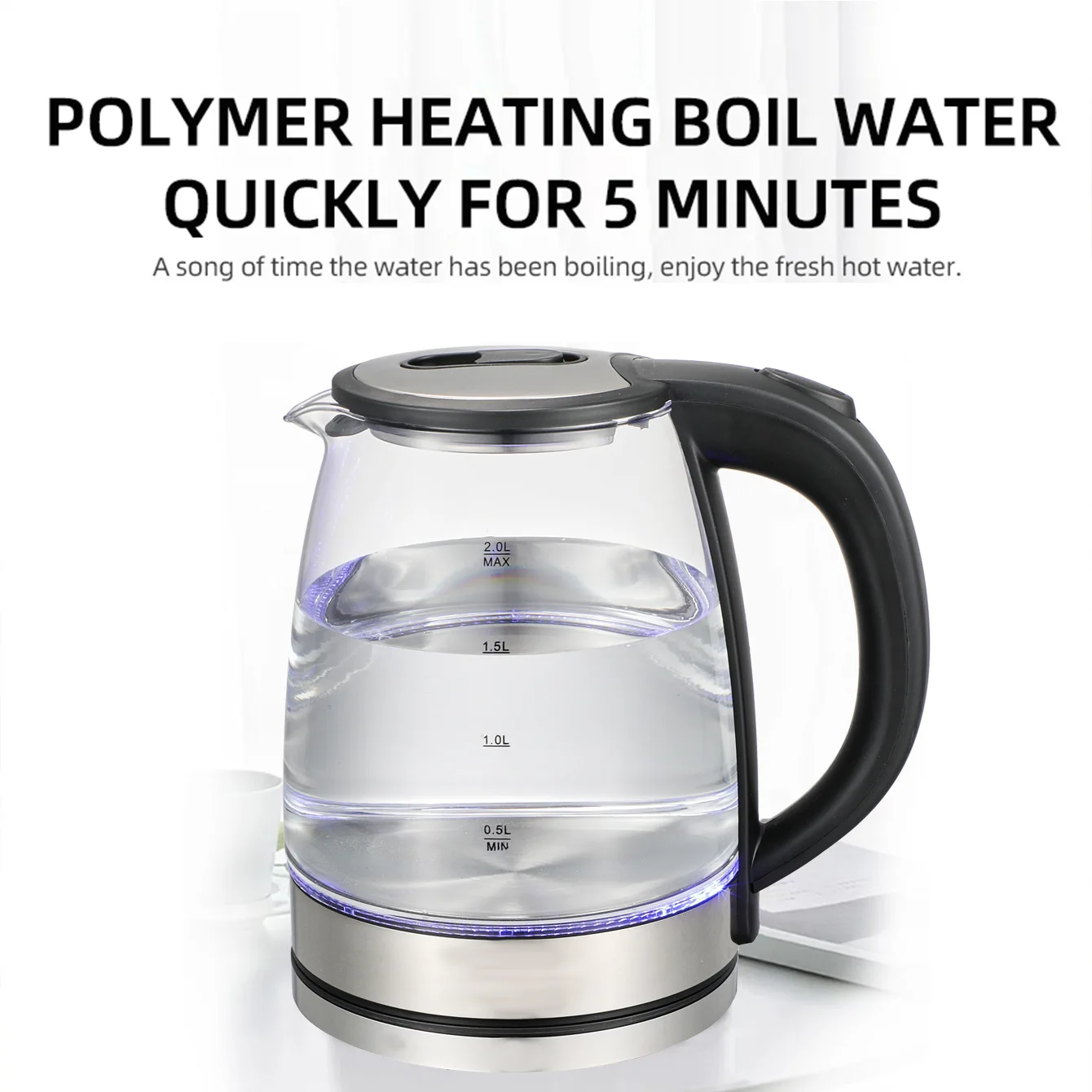 

2.0L Electric Glass Kettle Boiling Smart Kettle with Temperature Control for Tea Coffee Health Pot Hot Water Boiler for Kitchen