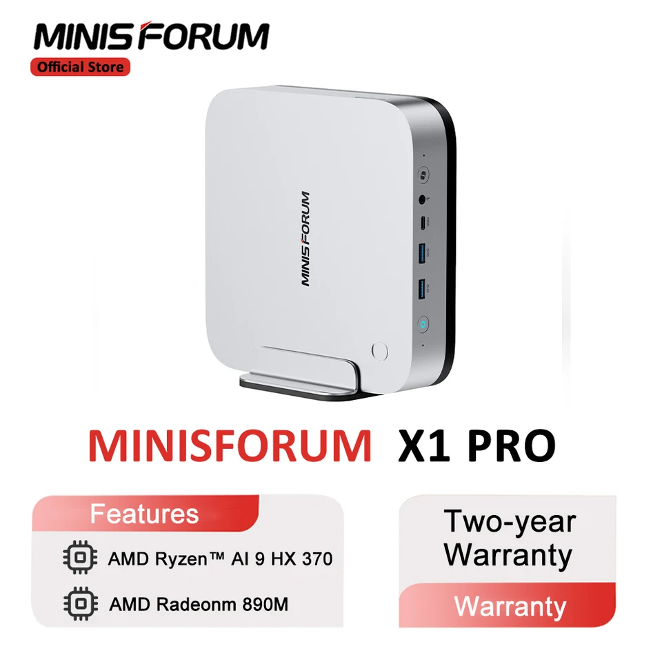 MINISFORUM AI X1 Pro Mini PC AMD Ryzen AI 9 HX 370 DDR5 96GB 2TB