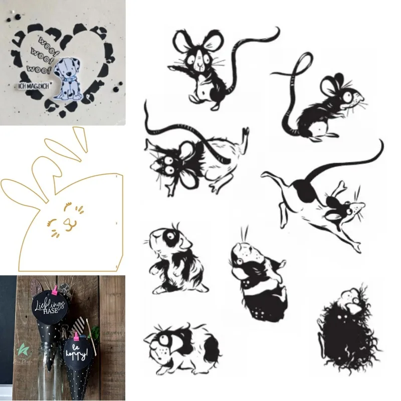 Dog Love Ants Guinea Pigs Metal Cutting Dies & Stamps Scrapbook Diary Decoration Stencil Embossing Template DIY Greeting Card