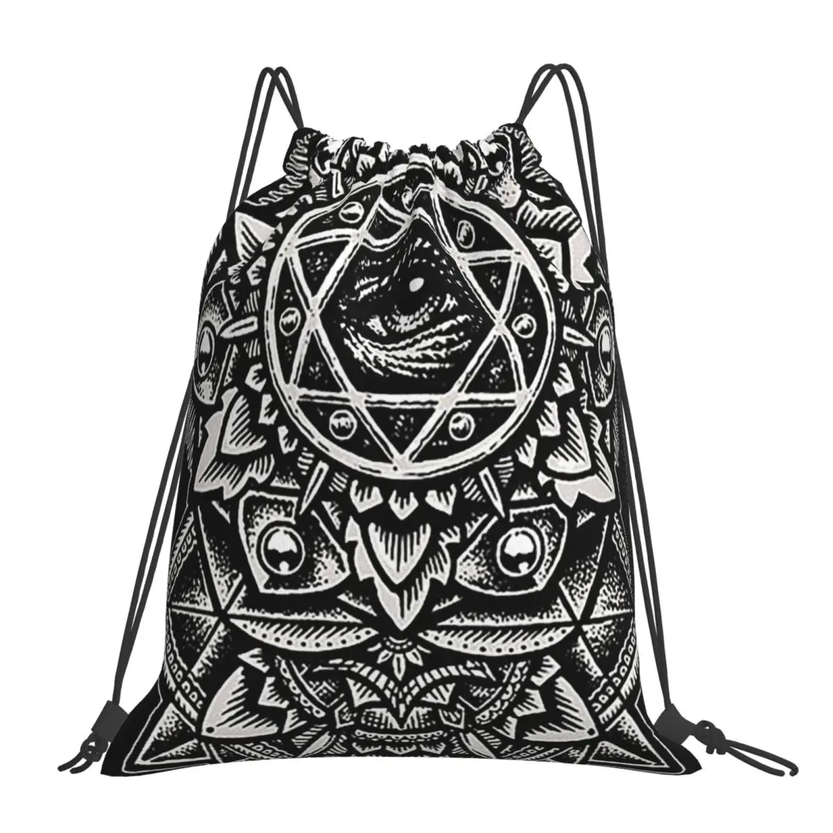 

Рюкзаки с цветком и мандалой, модные портативные рюкзаки на шнурке, карманная сумка для хранения, сумки для книг для мужчин и женщин, студентов