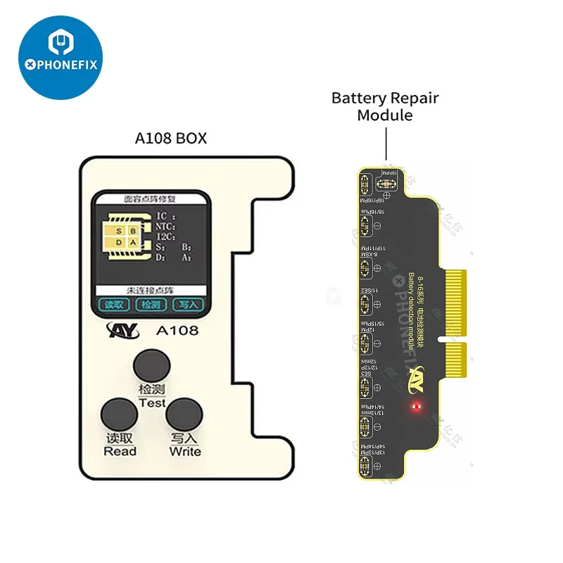 AY A108 BOX Face ID True Tone Battery Programmer for iPhone X/11/12/13/14/15/16 Pro Max Dot Projector Read Write Battery Repair