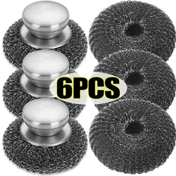 6/1x Kitchen Stainless Steel Pot Brush with Handles Dishwashing Wire Ball Heavy Duty Metal Scrubber Home Pot Pan Cleaning Tools