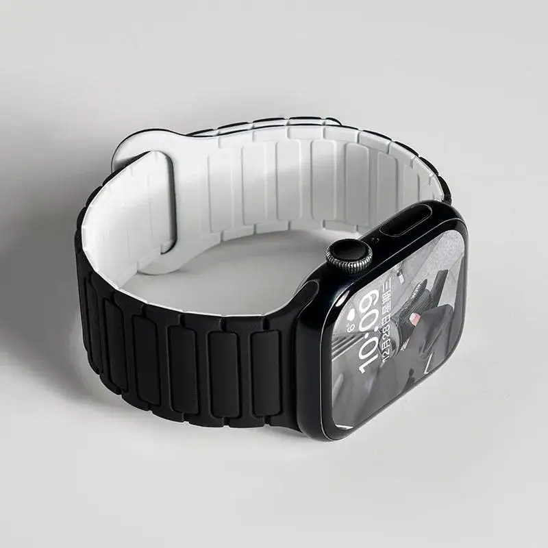 Silikonarmband Magnetband für Apple Watch 46mm 42mm 49mm 45mm 41mm 44mm 40mm für iWatch Ultra 3 Series 11 10 9 8 7 6 SE 3 5 4