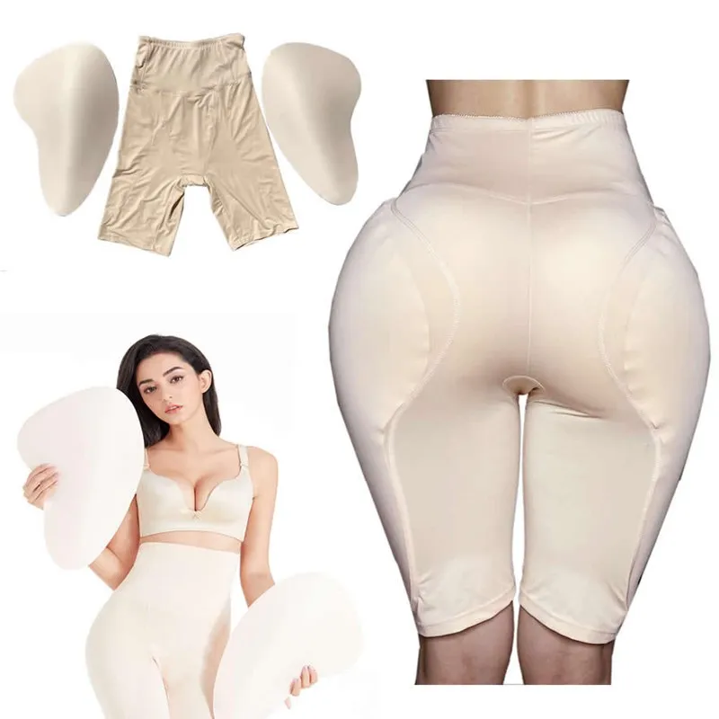 2PS High waist Butt Hip Up Padded Enhancer Fake Butt Lifter Buttocks Crossdresser Shapers Fake Ass Pants Padded open crotch