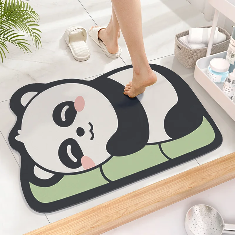 Home Clean Diatom Super Absorbent Bathroom Mat Cartoon Non-Slip Mud Toilet Pad Quick-Drying Bath Mat Floor Mat