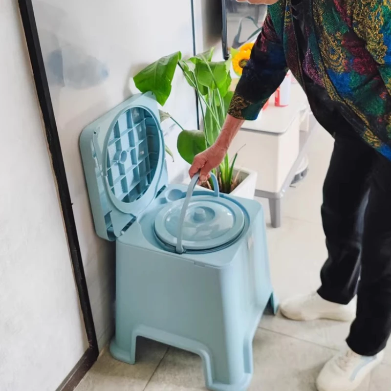 

Дорожный стул-комод для пожилых людей, портативный прикроватный туалет, писсуар с контролем запаха, горшок, медицинское судно, домашний уход, сантехника для ванной комнаты