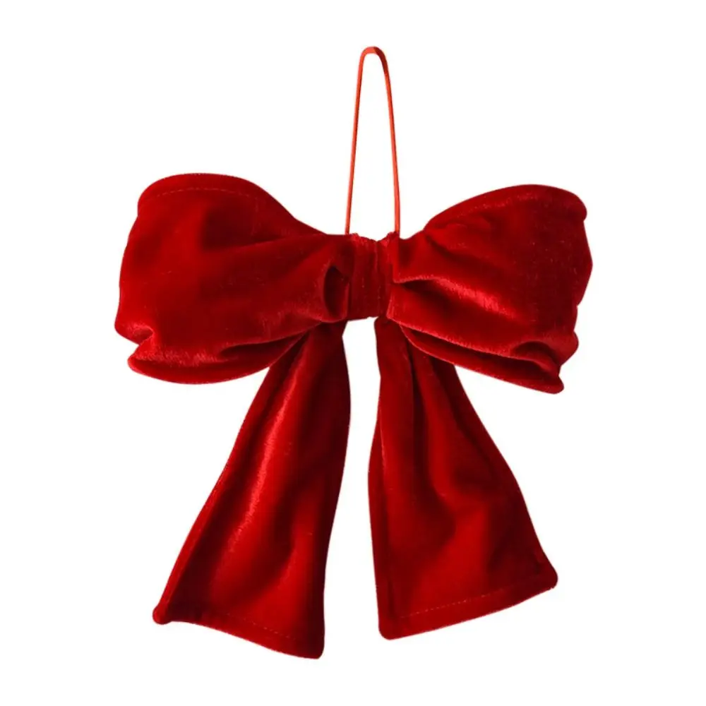 New Red Bowknot Pendant Flannelette Large Hanging Xmas Ornament DIY deformable Christmas Tree Decorations Merry Christmas