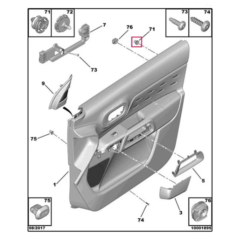 10x Plastics Clips for Citroen C4 DS4 C3-XR C5 Interior Door Panel Card Trim Clips for PEUGEOT 307 206 508 3008 Car Accessories