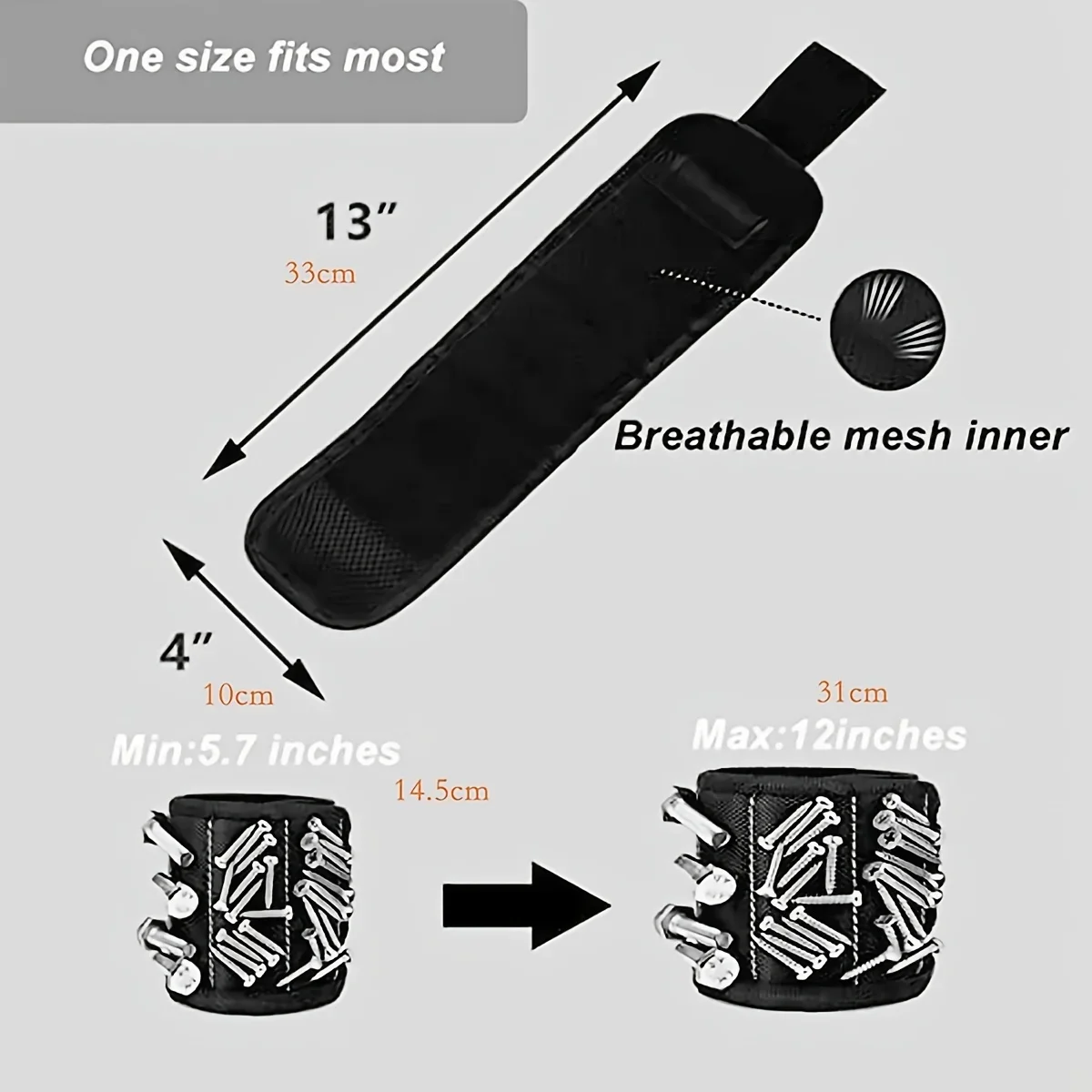 Magnetic tool wristband Working Magnetic wristband, magnetic wristband with strong magnetic nail suction