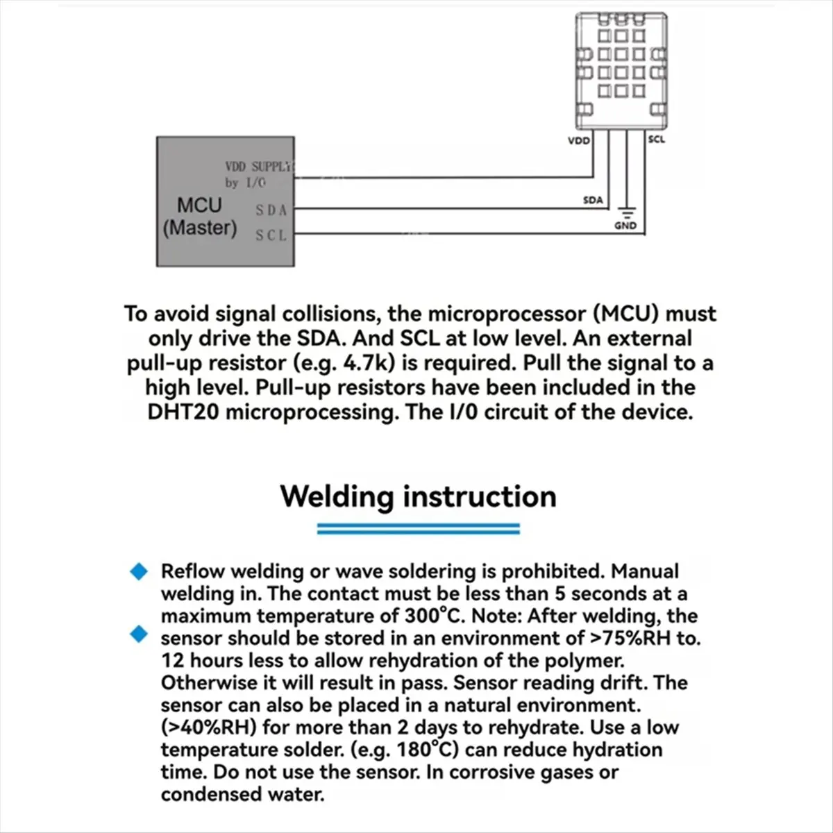 A64I DHT20 Temperature&Humidity Sensor Module IIC Digital Signal Output Humidity Sensor for Compatible Replaces