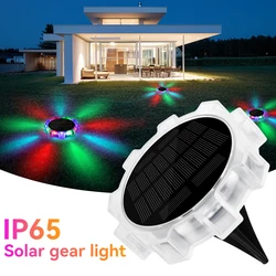 Nuevo engranaje de luces solares para el hogar, exterior, jardín, Villa, decoración de pared, ambiente, Patio exterior, IP65, lámparas de pared LED impermeables, 4 modos