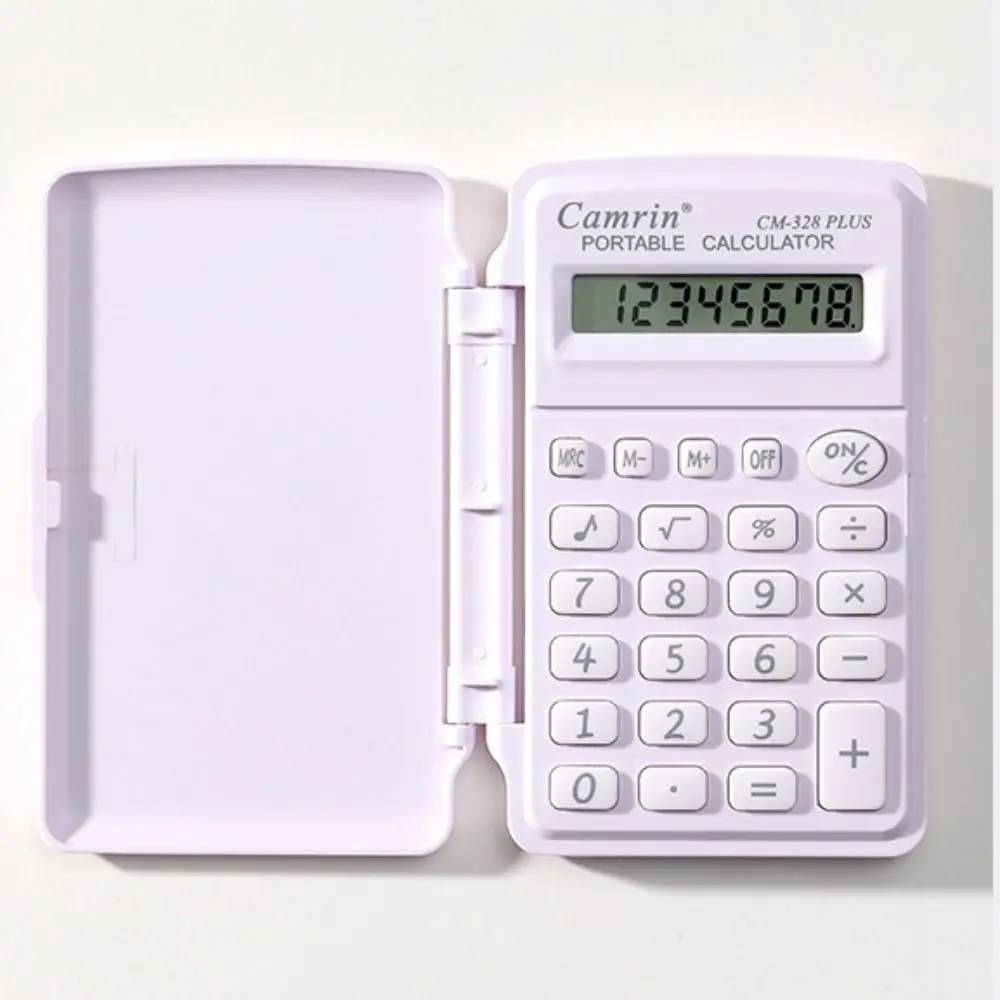 Mini calculadora inteligente con tapa, calculadora científica ligera de 8 dígitos, Color caramelo, portátil, papelería para estudiantes