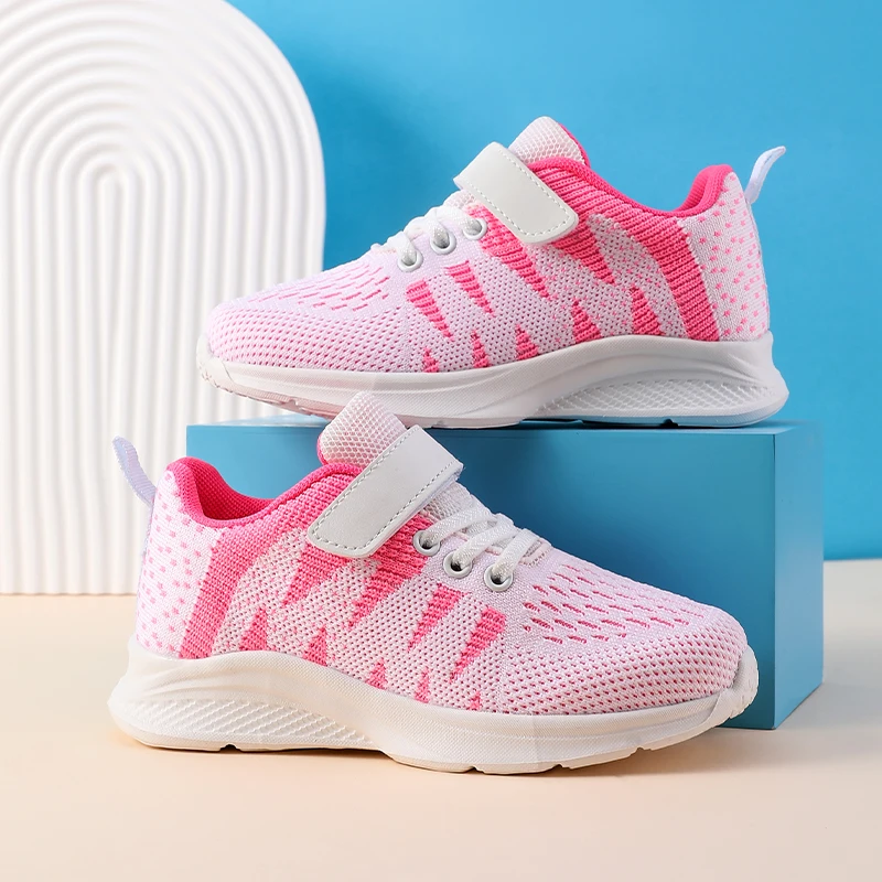 

Children Sneaker Girls Shoes Fashion Autumn Knit Fabric Kids Running Shoes School Casual Sports Tennis Sneaker for Girls