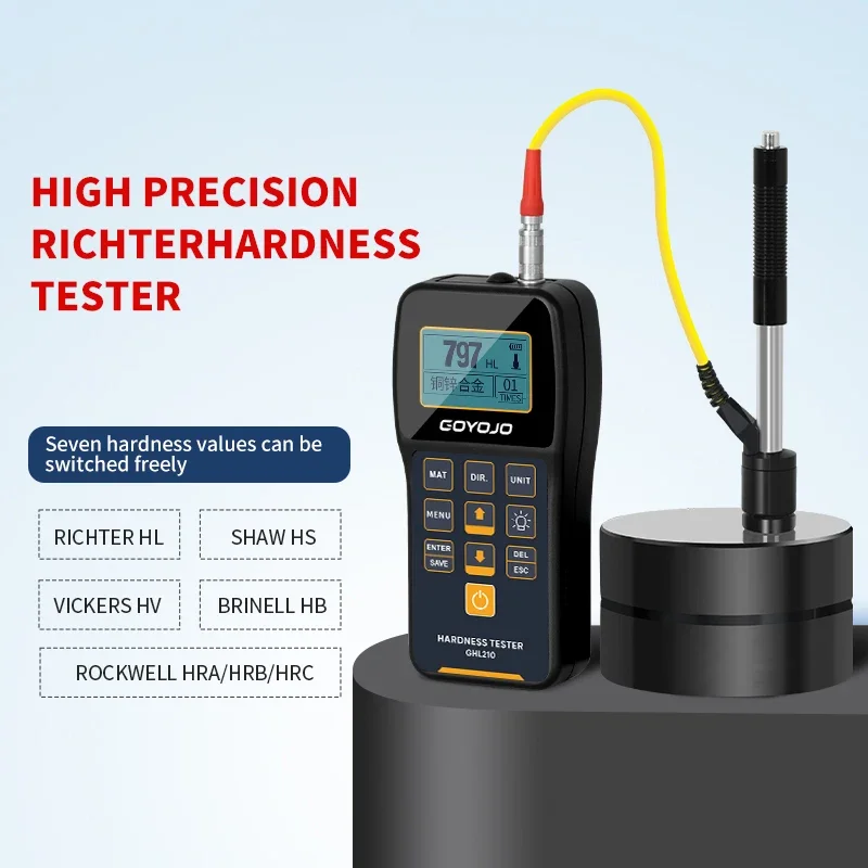 Leeb Hardness Tester Portable Rebound Meter Durometer HL、HB、HRB、HRC、HRA、HV、HS for Metal Steel Standard hardness blocks