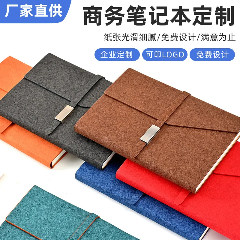 

Office meeting record book Customized cover ring buckle Soft leather note pad Spot simple pu imitation leather retro notebook