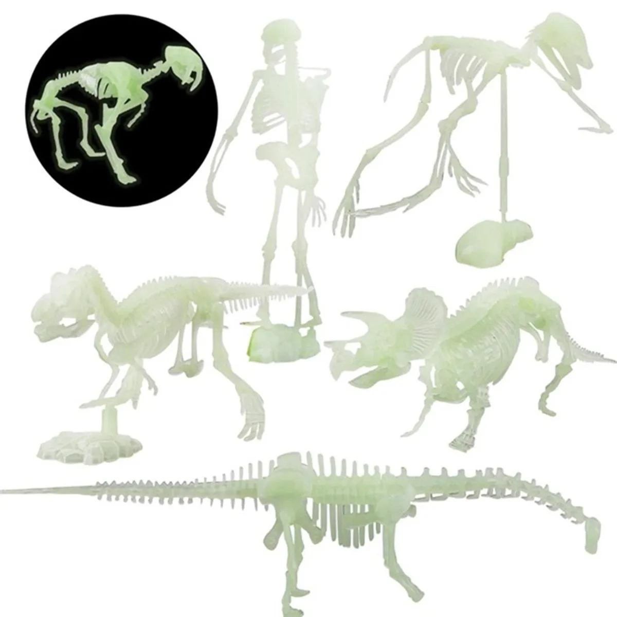 Simulated Dinosaurs Bones Toy Luminous Human Skeleton Model Halloween Toy