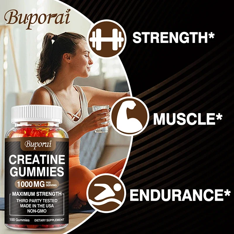 Creatine Monohydrate Gummies - Build Strength, Promote Muscle Growth, Improve Endurance and Energy